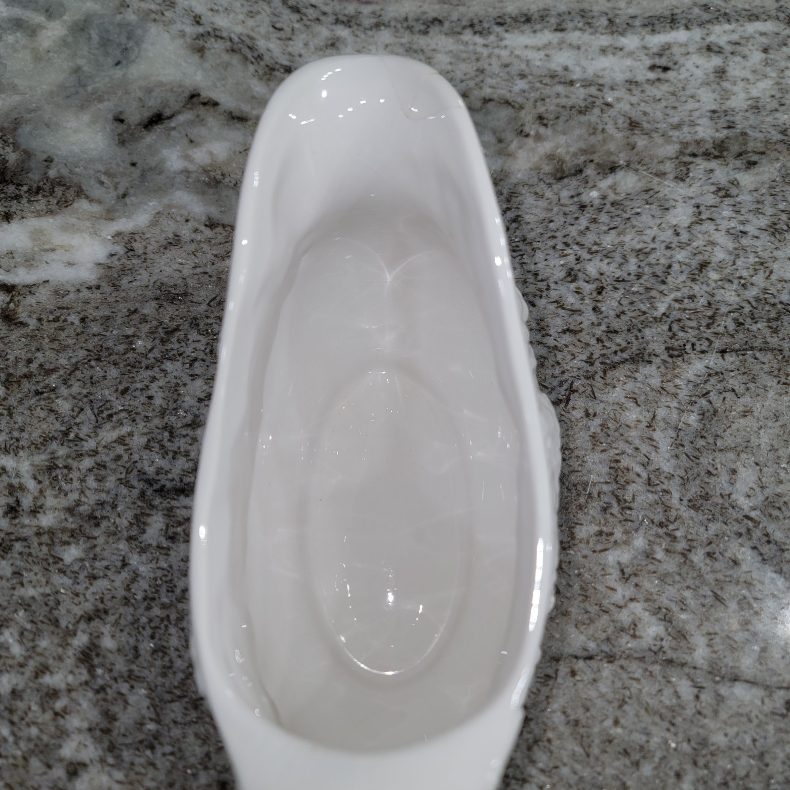 Vintage White Ceramic Grape Vine Gravy Boat Sauce Server Italy? Repair