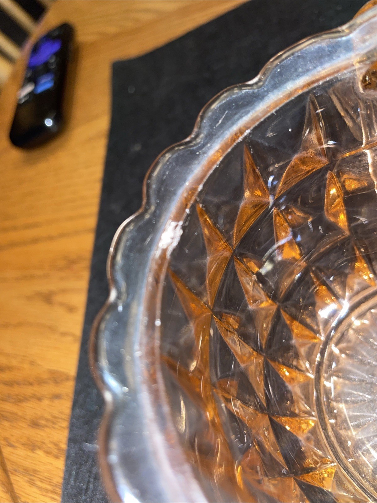 Jeanette Windsor Pink Depression Glass Sugar Bowl & Lid. Pink Diamond Pattern