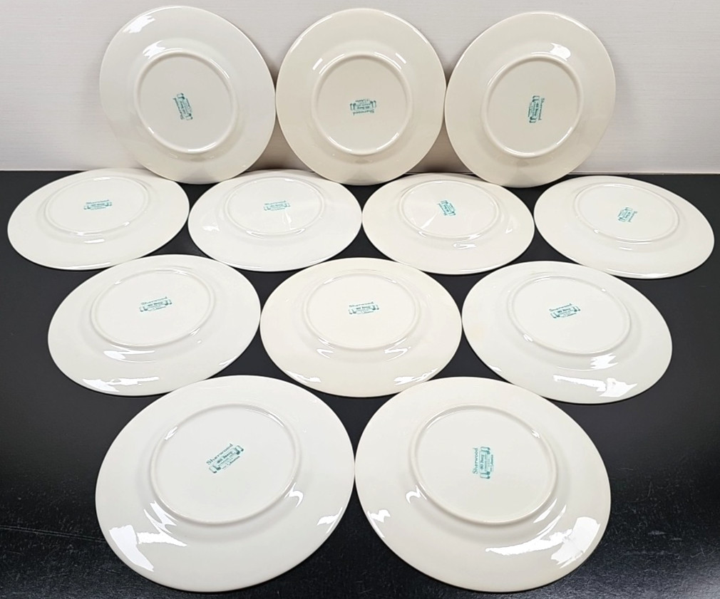 12 Syracuse China Sherwood Bread Plate Set Vintage Old Ivory Blue Laurel MCM Lot