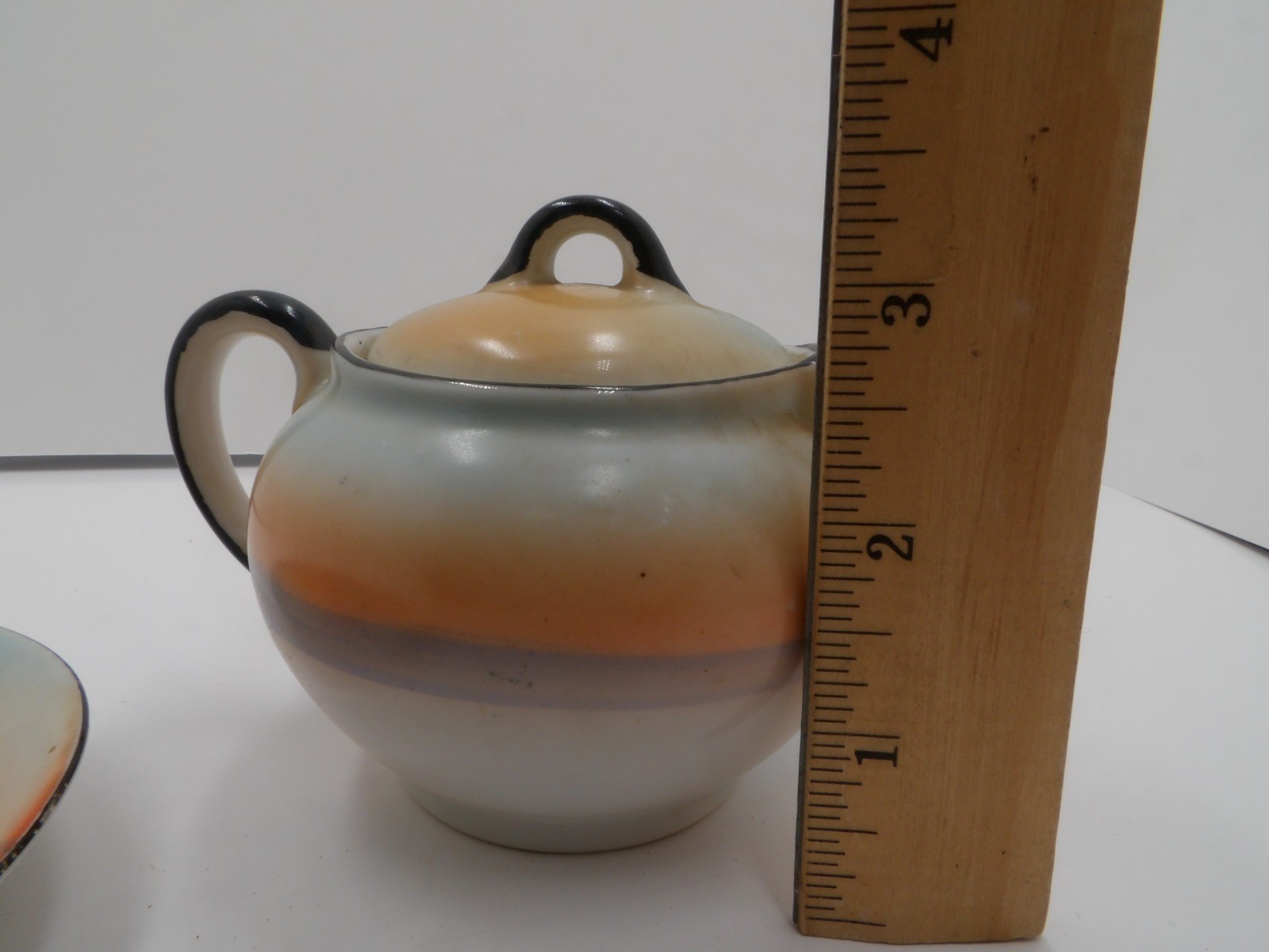 Vintage Noritake Hand Painted Landscape Scene Creamer and Saucer
