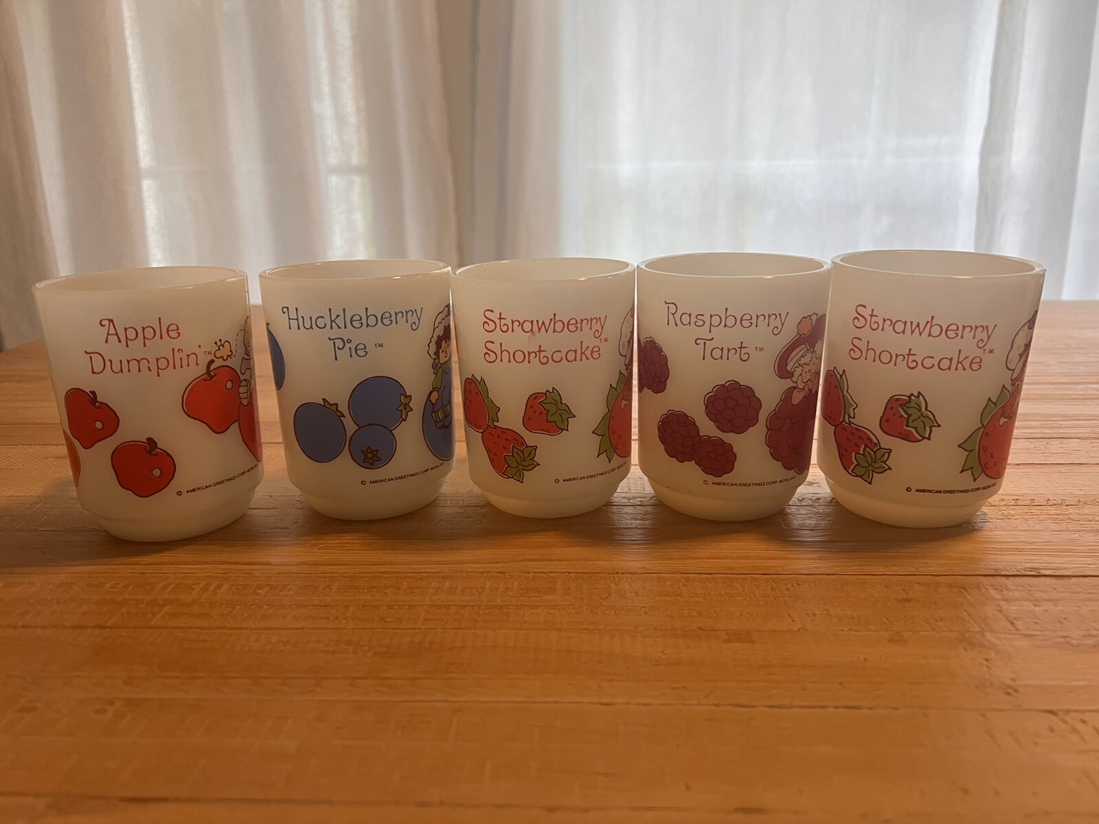 Vintage 1980 Raspberry Milk Cups
