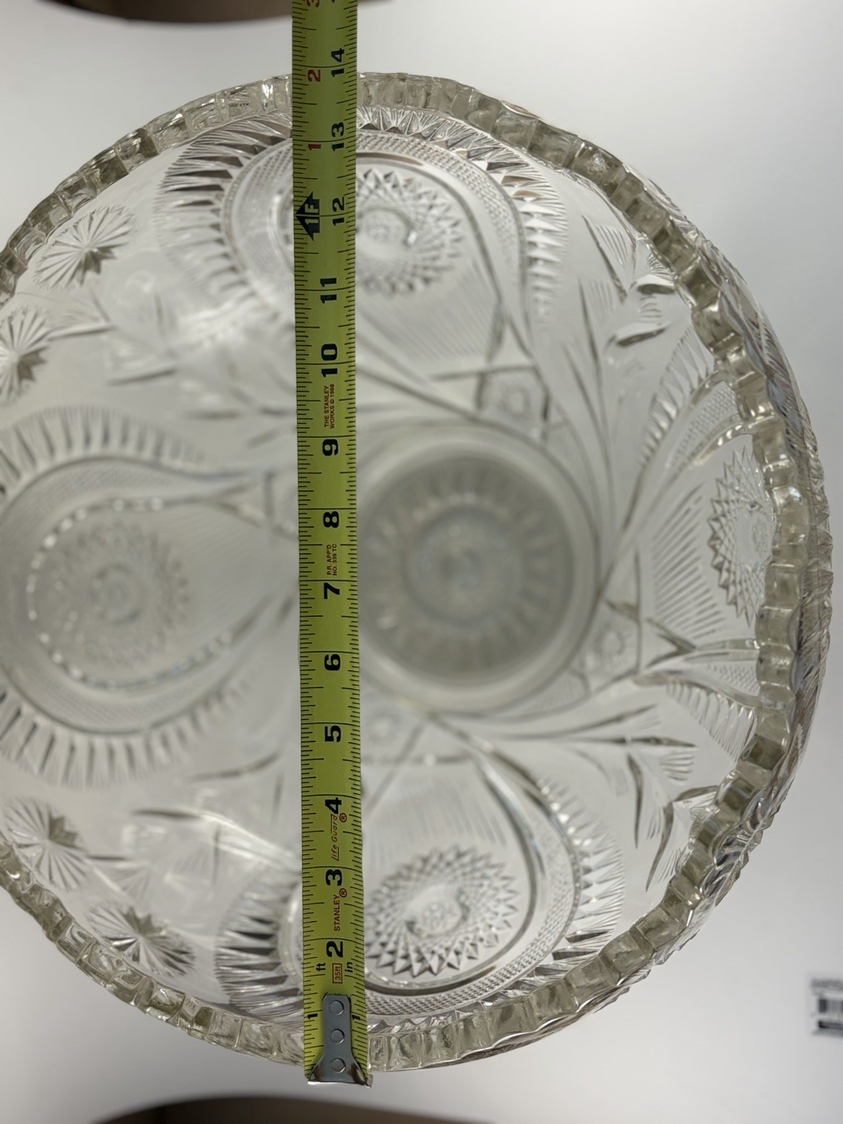 Smith Glass pinwheel And Stars Large Punch Bowl