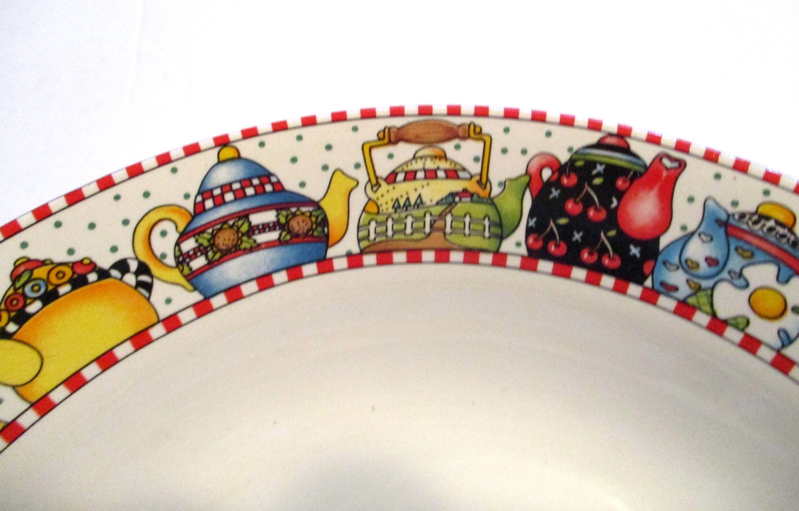 1994 2 Sakura Mary Engelbreit AFTERNOON TEA Cereal Soup Salad Bowls 7 1/2″