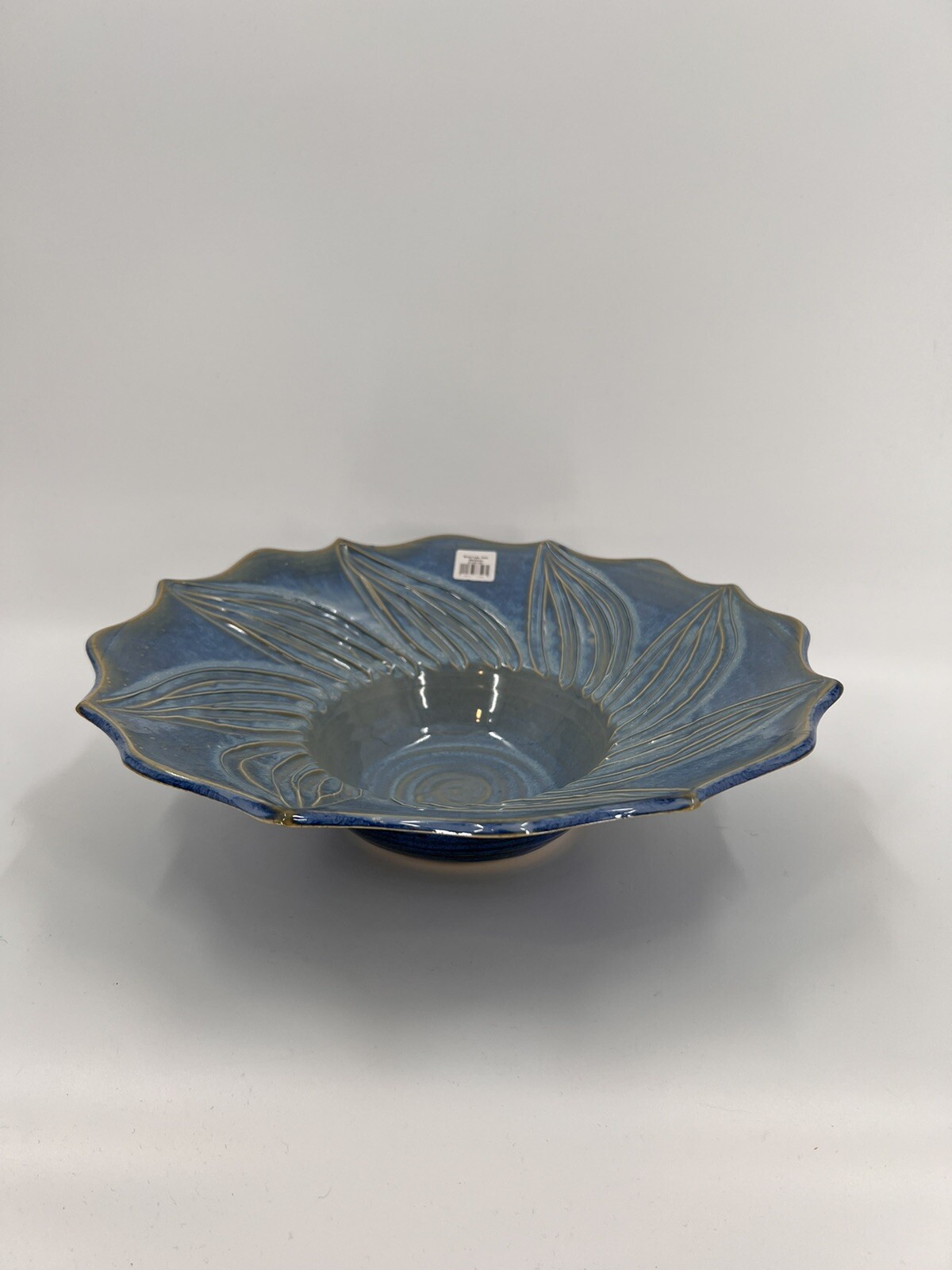 Ken Bledsoe Studio Art Pottery Decorative Large Blue Bowl North Carolina Signed
