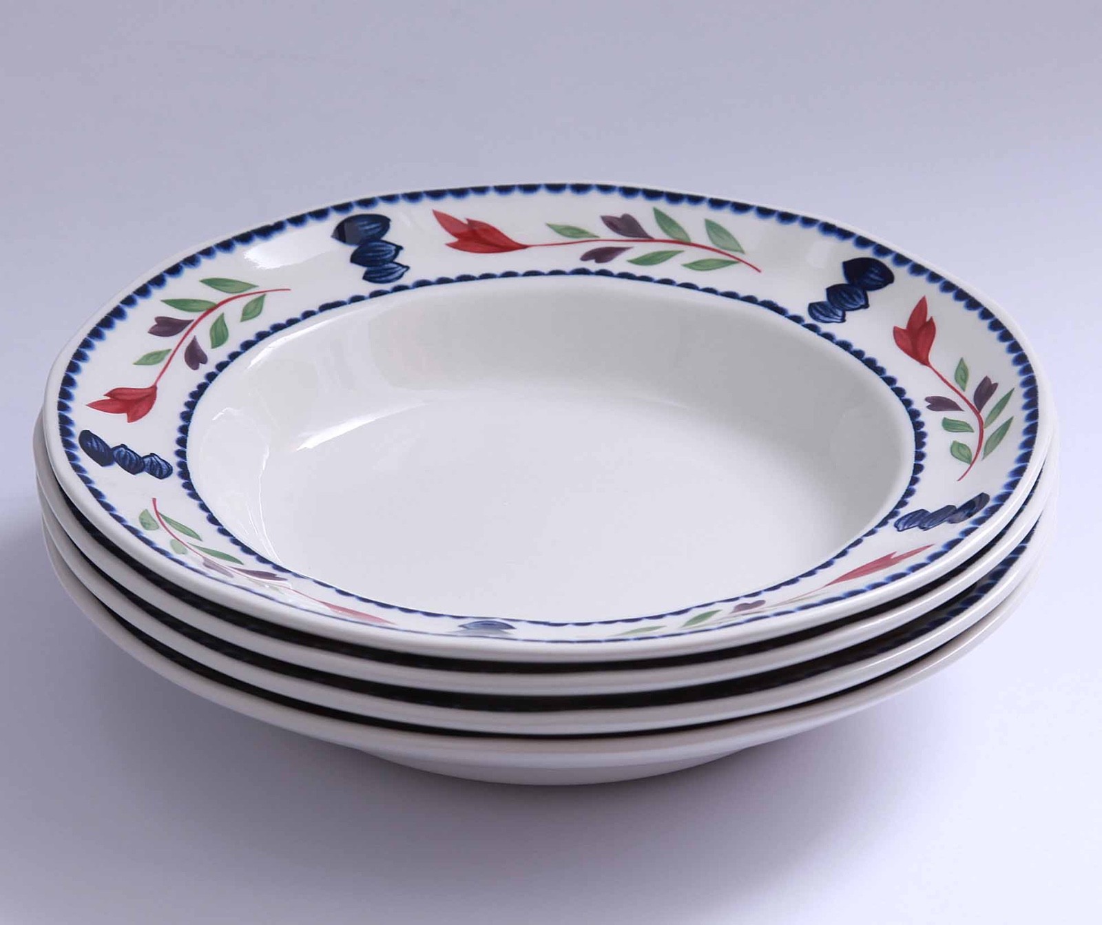Set of 4 Adams Lancaster Rimmed Soup Bowls 7 7/8″ Excellent