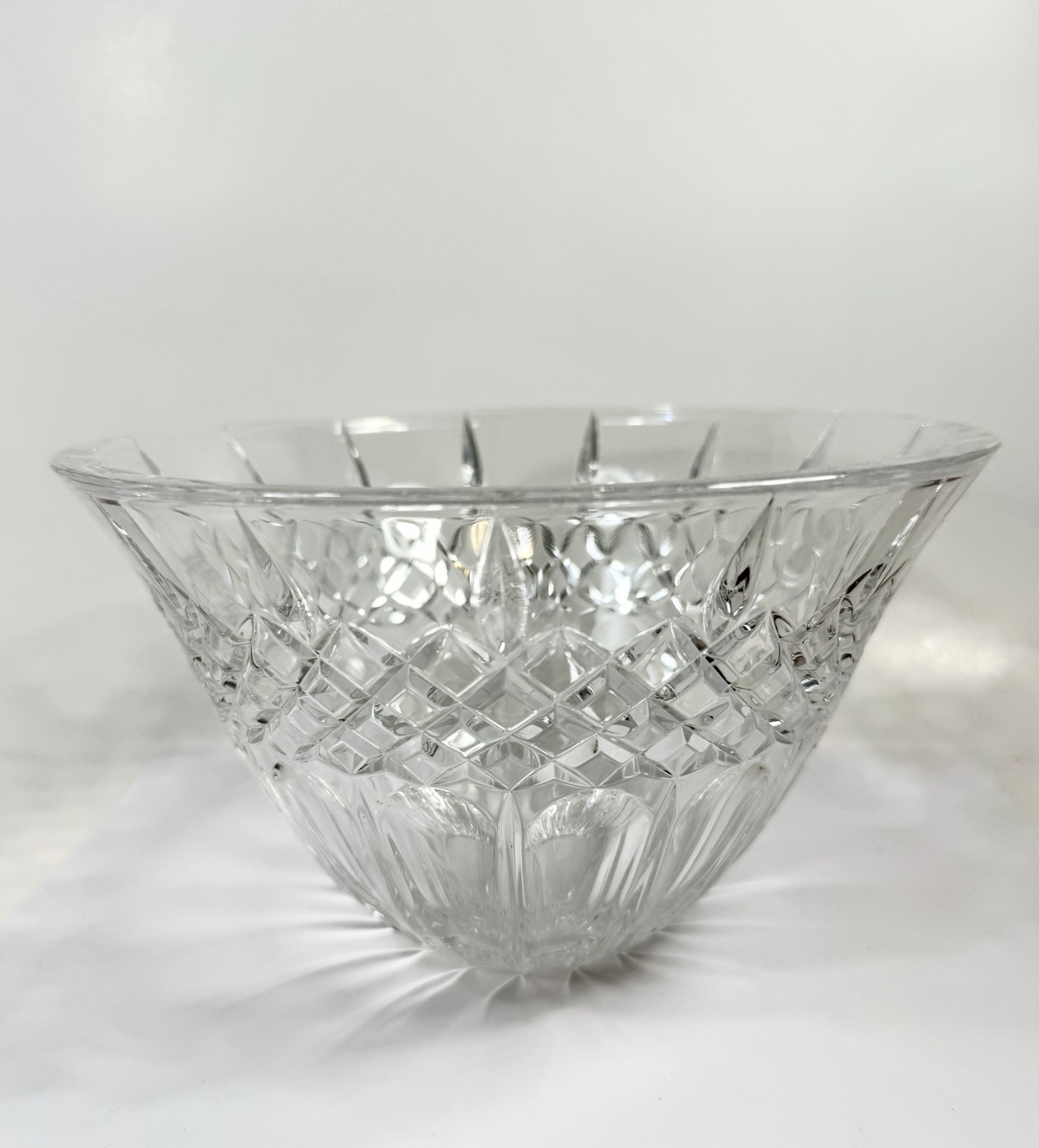 Marquis by Waterford Crystal Bowl Shelton Diamond Cut Glass 8” E38