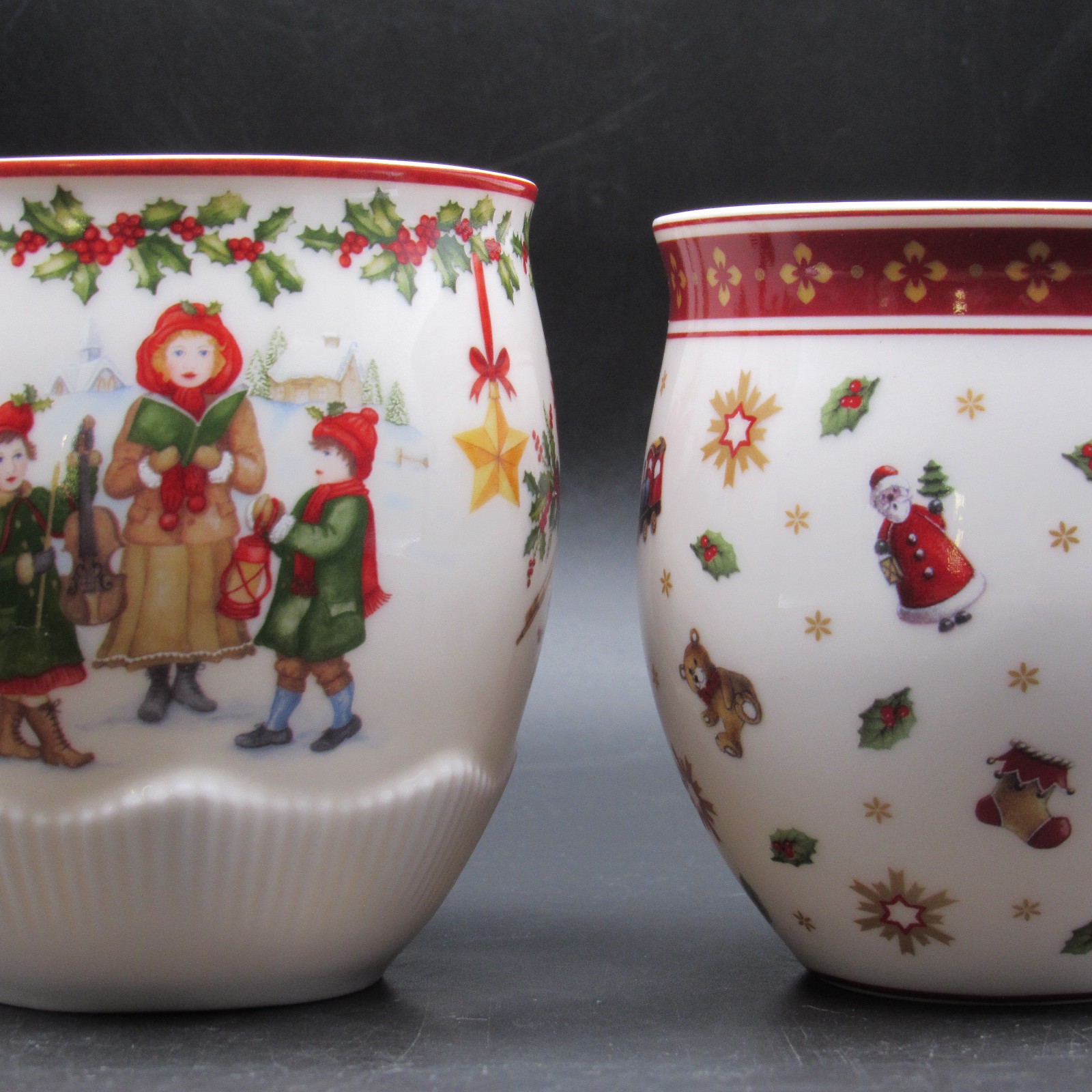 Villeroy & Boch Christmas Mugs Set of 2 Holiday Porcelain Coffee Cups 12oz 15oz