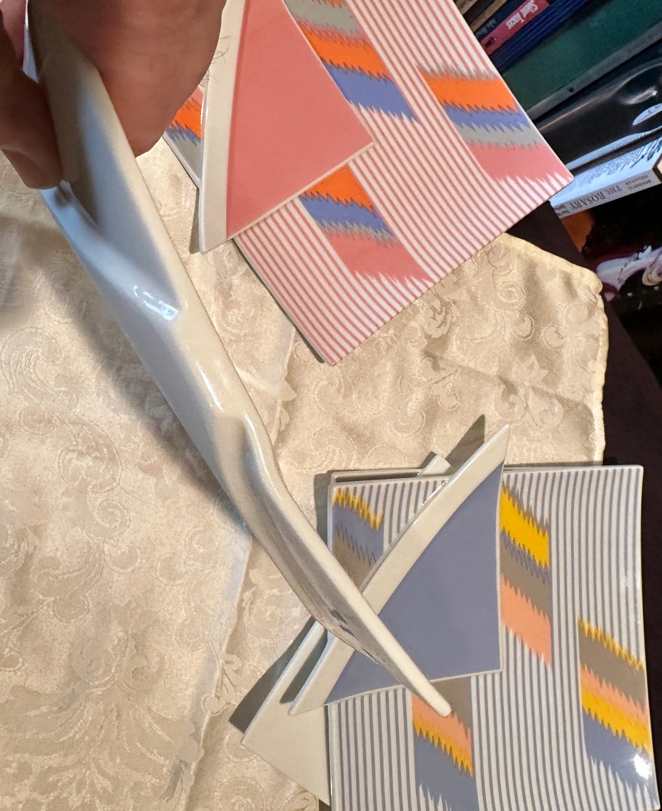 Vintage Mikasa Color Vibrations Plates Helena Uglow Memphis Style Pink Blue Set