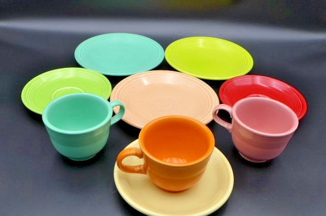Fiesta Ware Homer Laughlin Cup Saucer Bread Plate Lot Varies Colors Scarlet