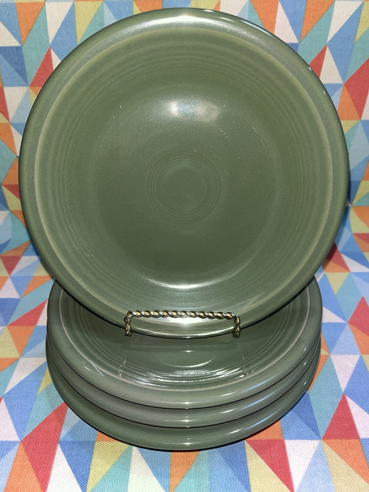 NEW FIESTA set 4 SALAD APPETIZER PLATES Sage Green 7.25” FIESTAWARE ships free