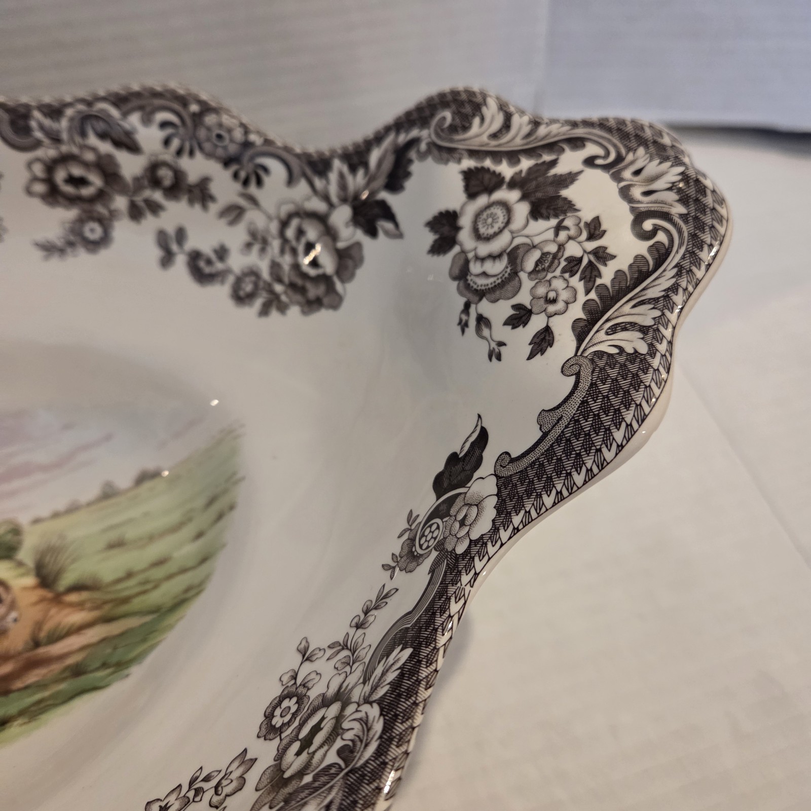 Spode Woodland Bunny Rabbit Footed Centerpiece Oval Dish Serving Easter EASTER