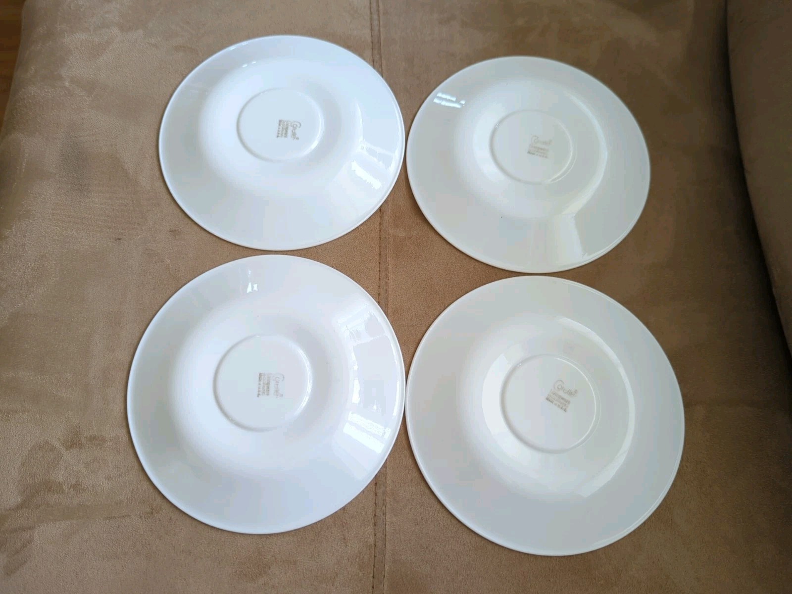 Vintage 8pc Set CORELLE BUTTERFLY GOLD Hook Handle Coffee Tea Cups with Saucers