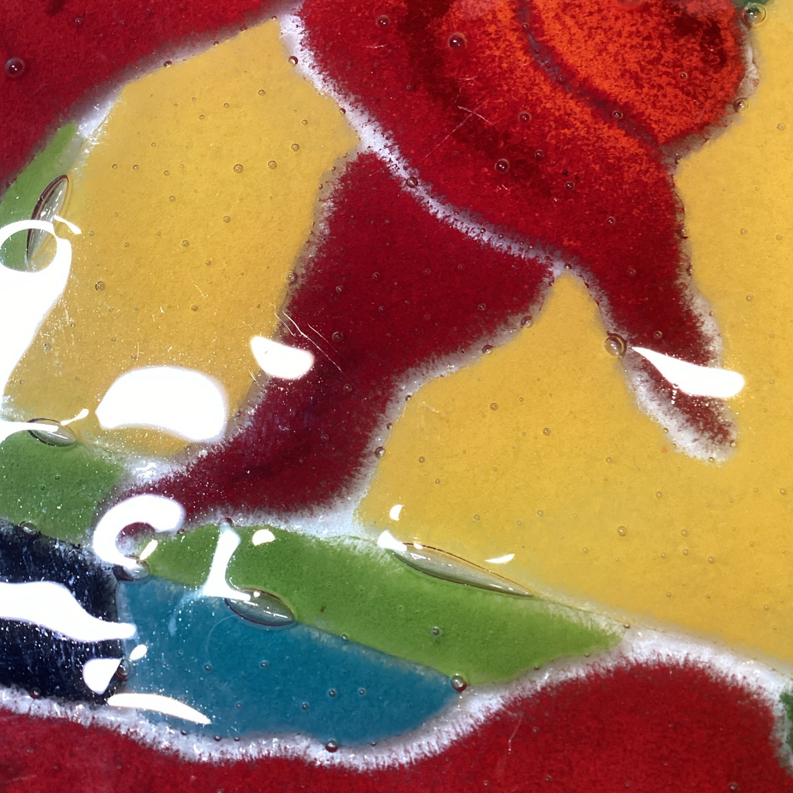 Chili Pepper Fused Art Glass Tray Signed P Karr