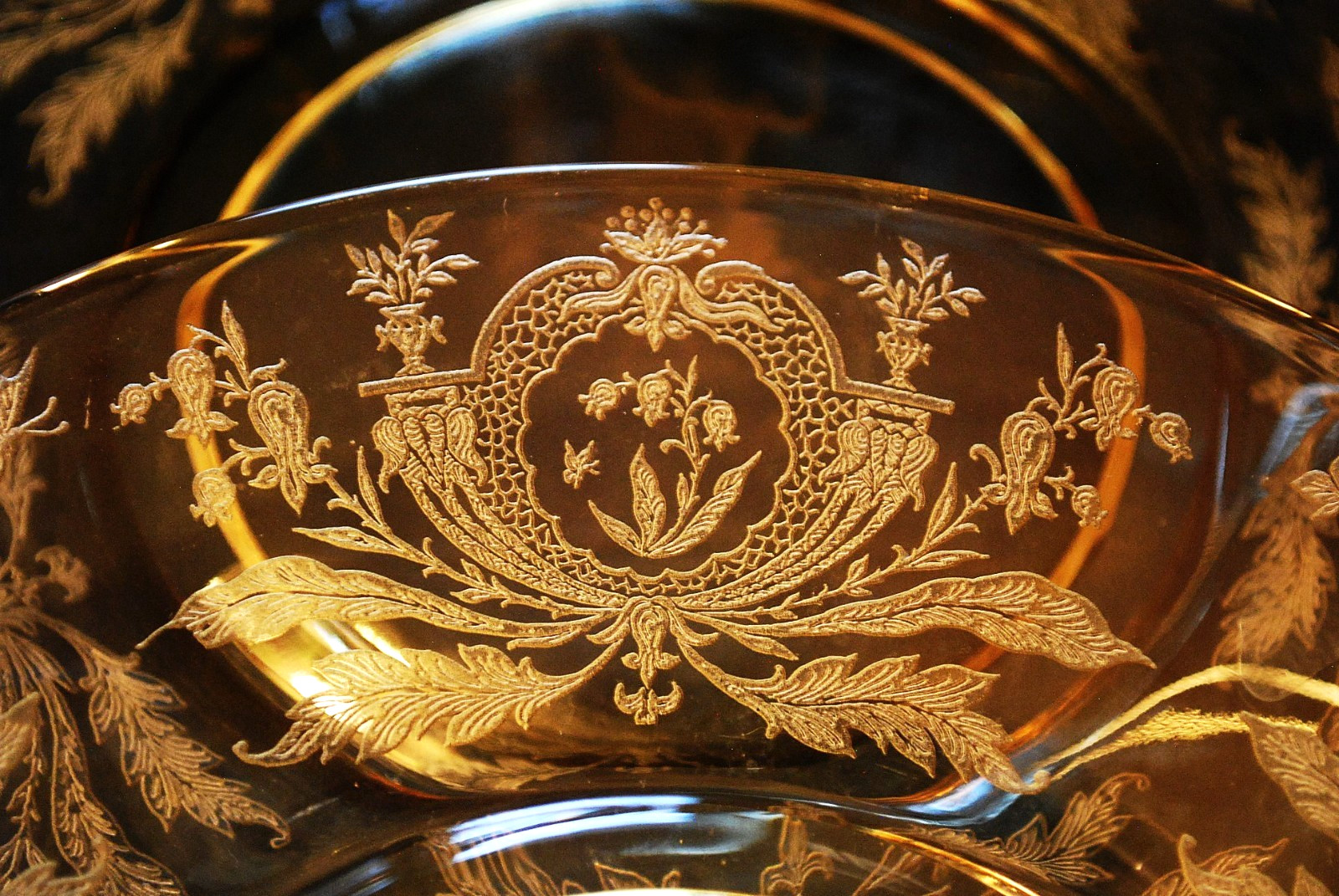 Vtg Set 10 LA FLEURE YELLOW 7.25″ Glass Lunch Plates Deco 1920 TIFFIN FRANCISCAN