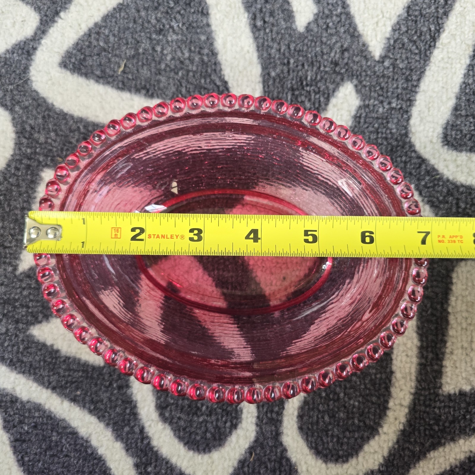 Vintage Indiana Glass Cranberry Pink Hen On A Nest BOTTOM ONLY 7”