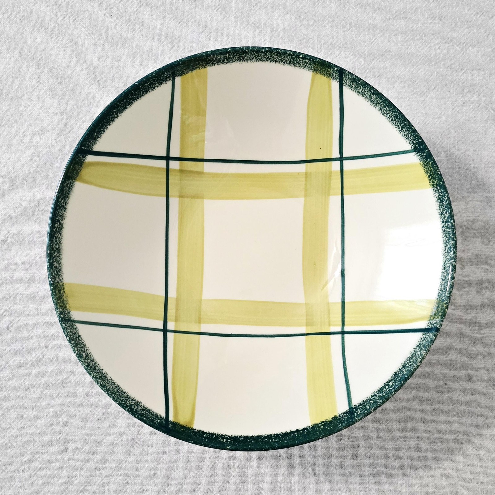 Edwin Knowles Pasadena Green Plaid Dinnerware Replacement Pieces, Mid Century