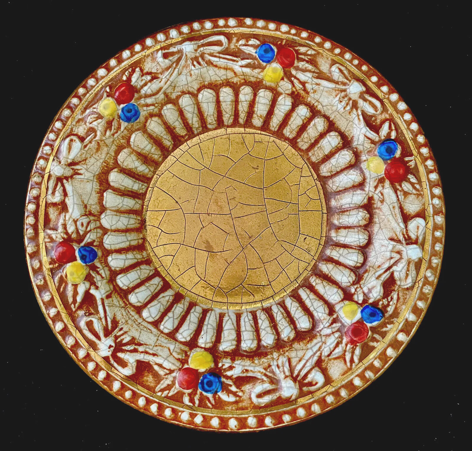 Rare Vintage CAPODIMONTE Hand-Painted DEMITASSE CUP & SAUCER ITALY #326