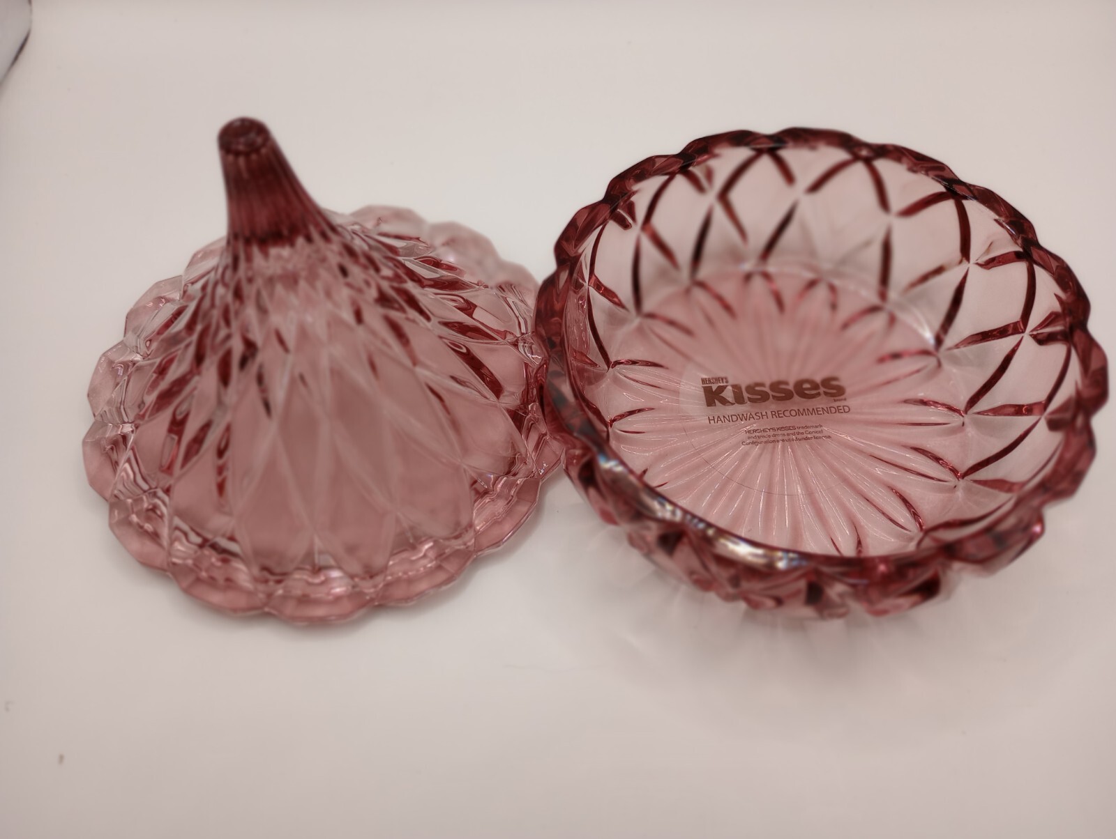 Hershey’s Kiss Pink Crystal Covered Candy Dish Godinger NIB