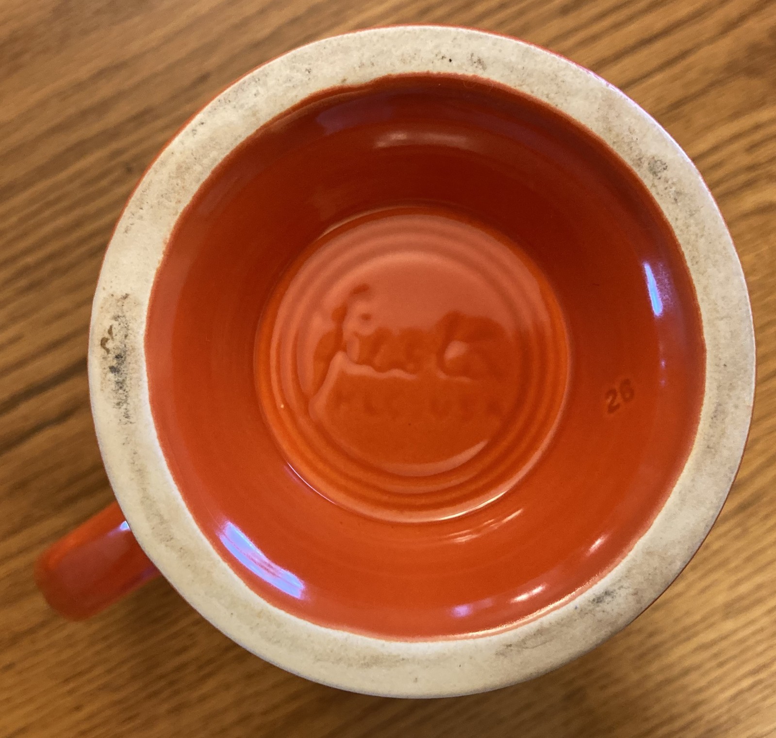 Vintage Fiesta coffee pot with lid in “radioactive” red (exc.) (1936-1959)