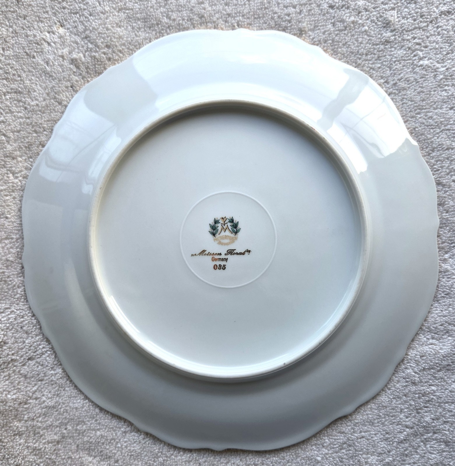 Set of 6 Vintage Mitterteich Meissen Floral 10 1/2” Dinner Plate