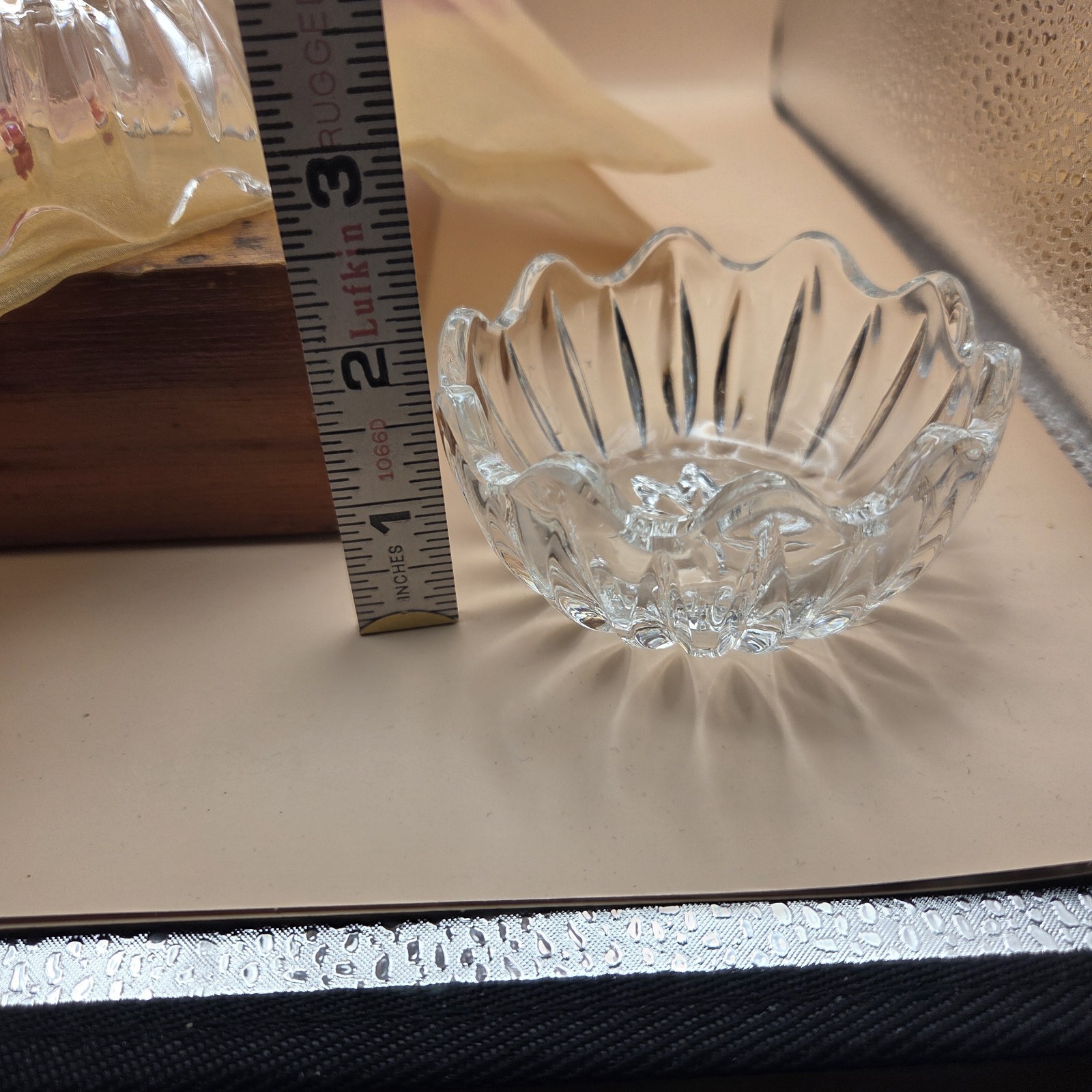 24% lead crystal covered trinket bowl