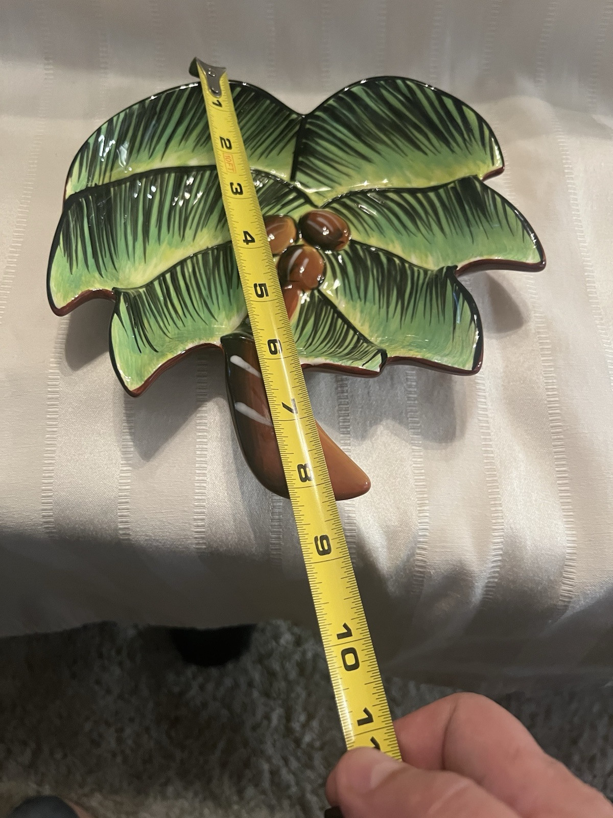 Clay Art Decorative Palm Plate 8 in
