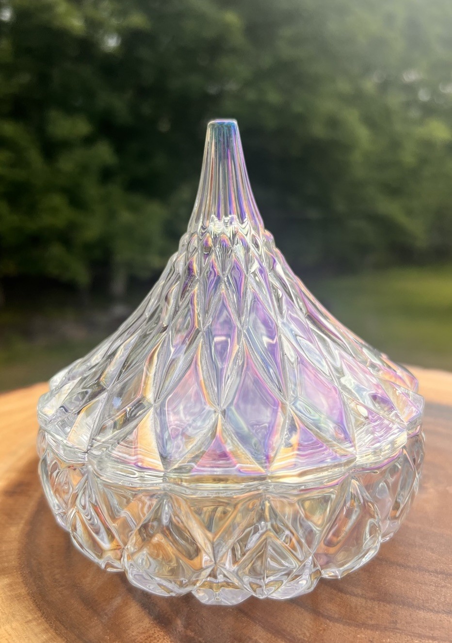 Godinger Iridescent Hershey Kiss Candy Dish Unique Decorative Bowl 5 In