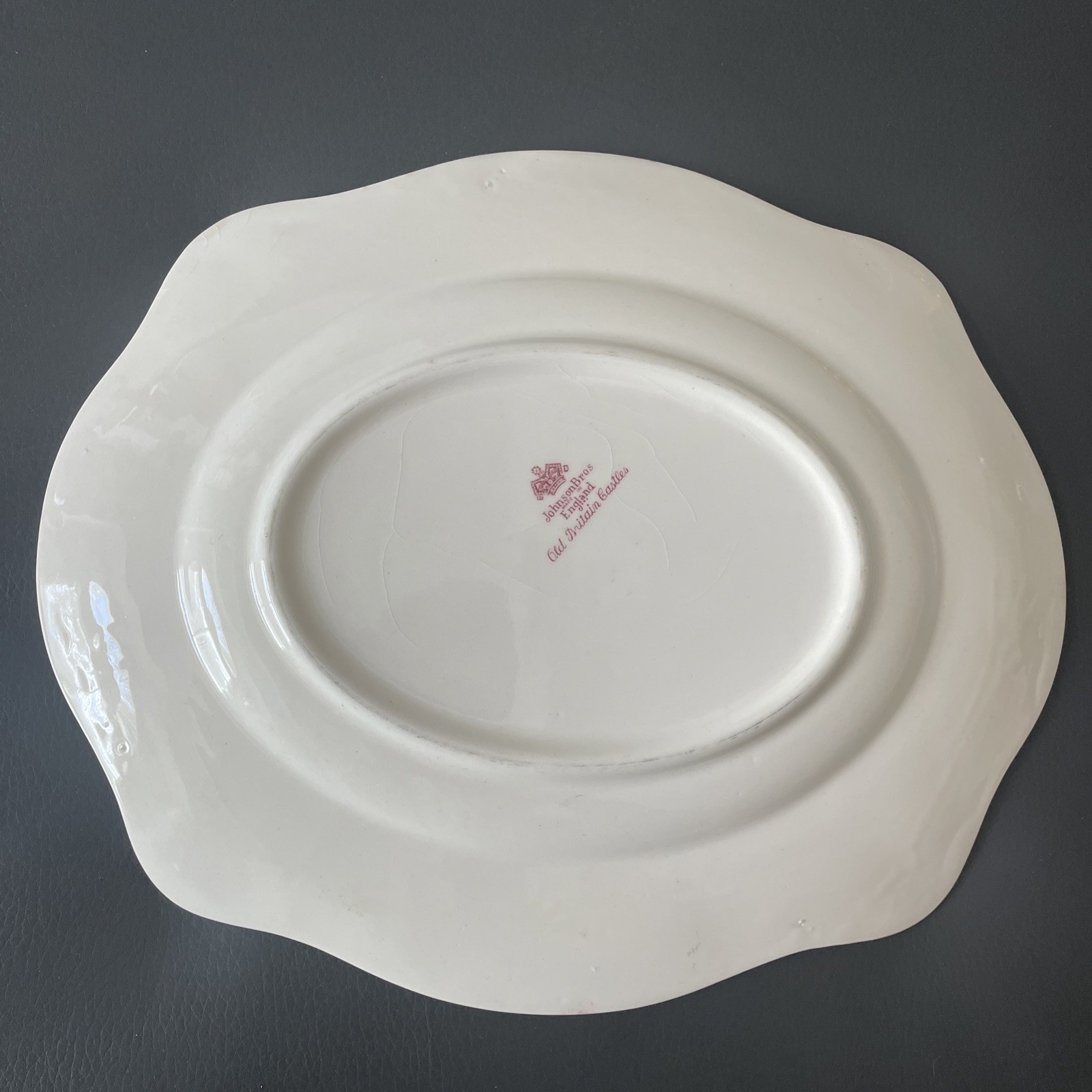 Johnson Brothers Old Britain Castles Cambridge Pink Transferware Platter 12″