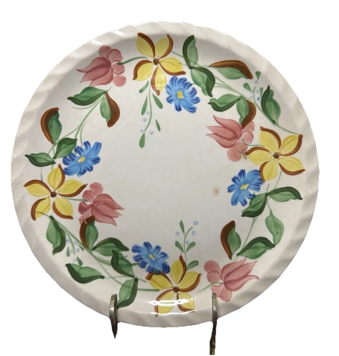 Blue Ridge Hand Painted Underglaze Southern Potteries Plate Spring Morning