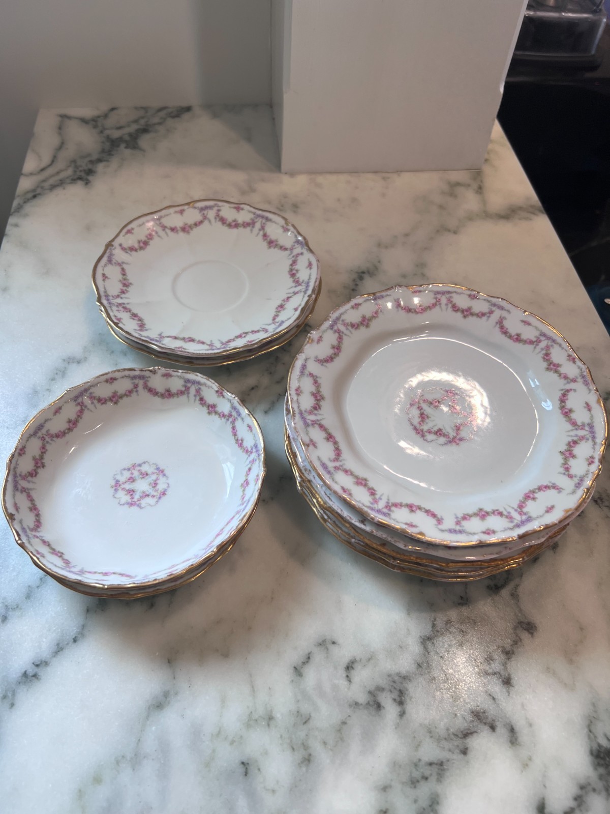 Limoges France Elite Bawo Dotter Rose Garland porcelain set.’