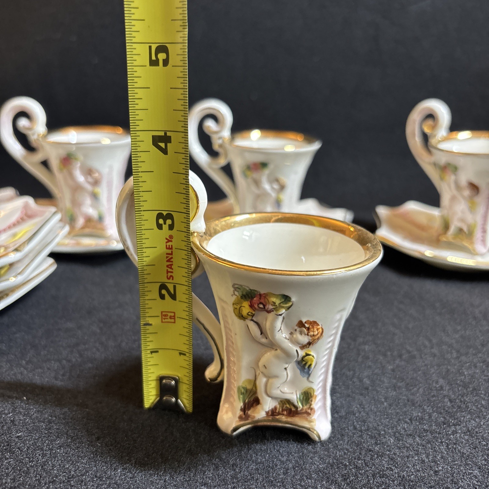 27 Pc R Capodimonte Italy Cherub Demitasse Espresso Tea Coffee Set