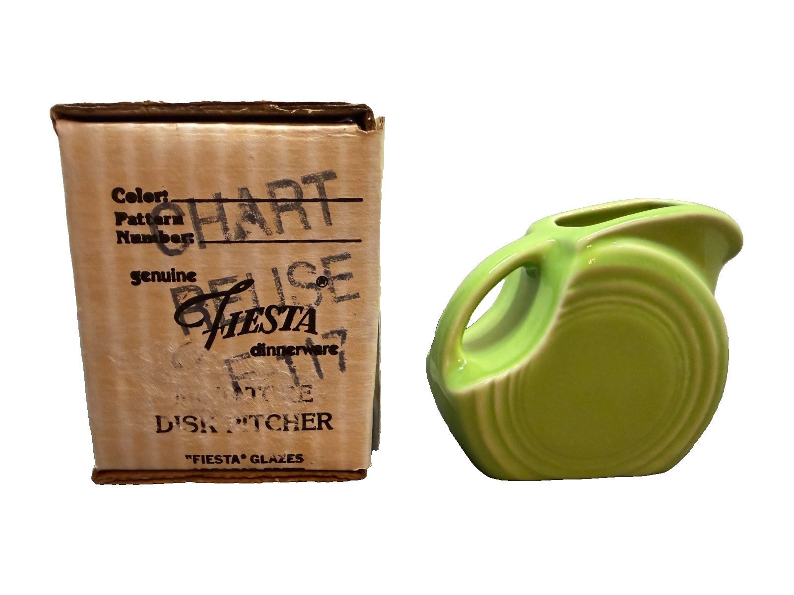 NEW Fiesta Chartreuse Miniature Disk Pitcher