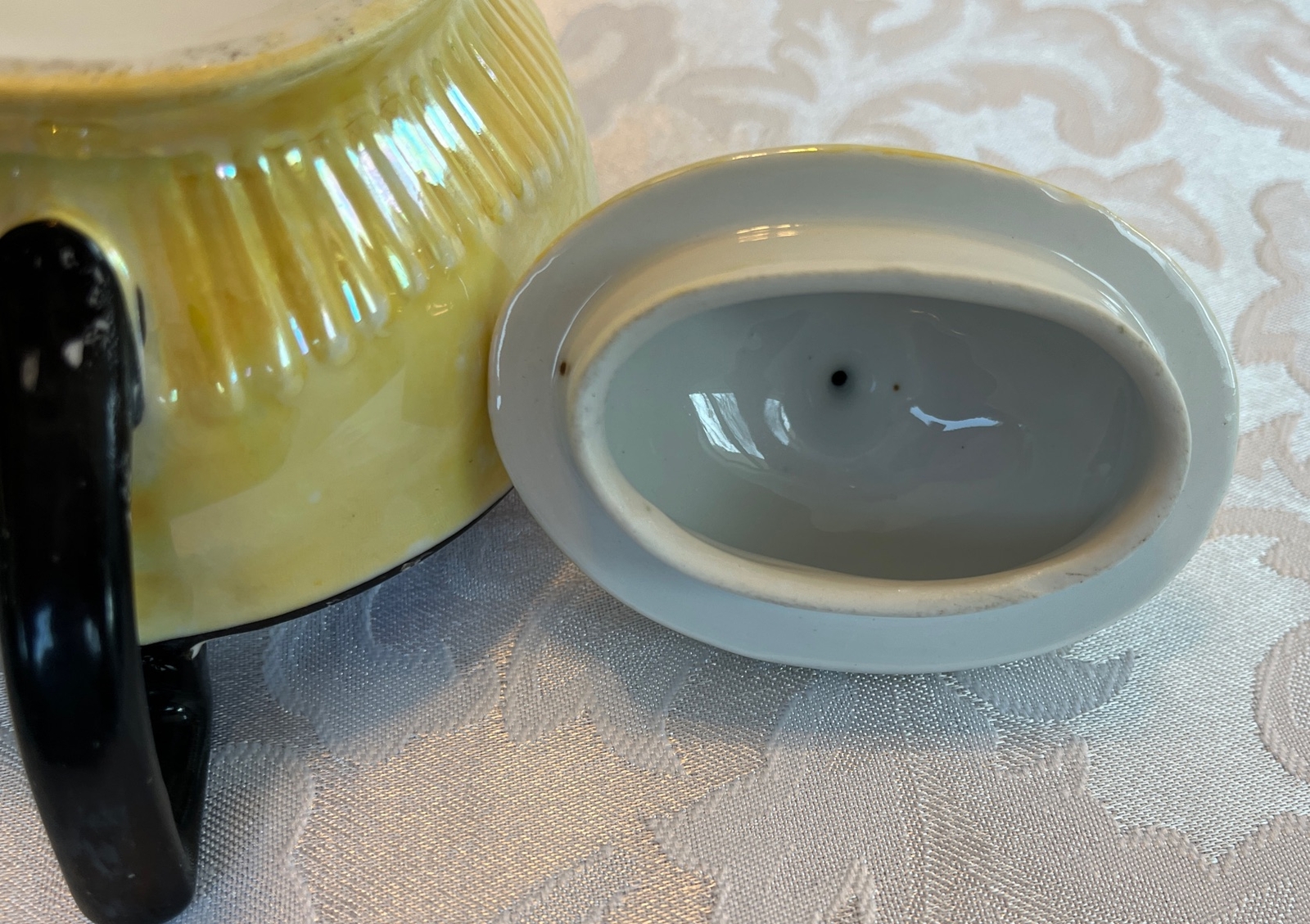 Vintage Schumann Sugar Bowl with Lid And Creamer Marked 16 Germany See Picture