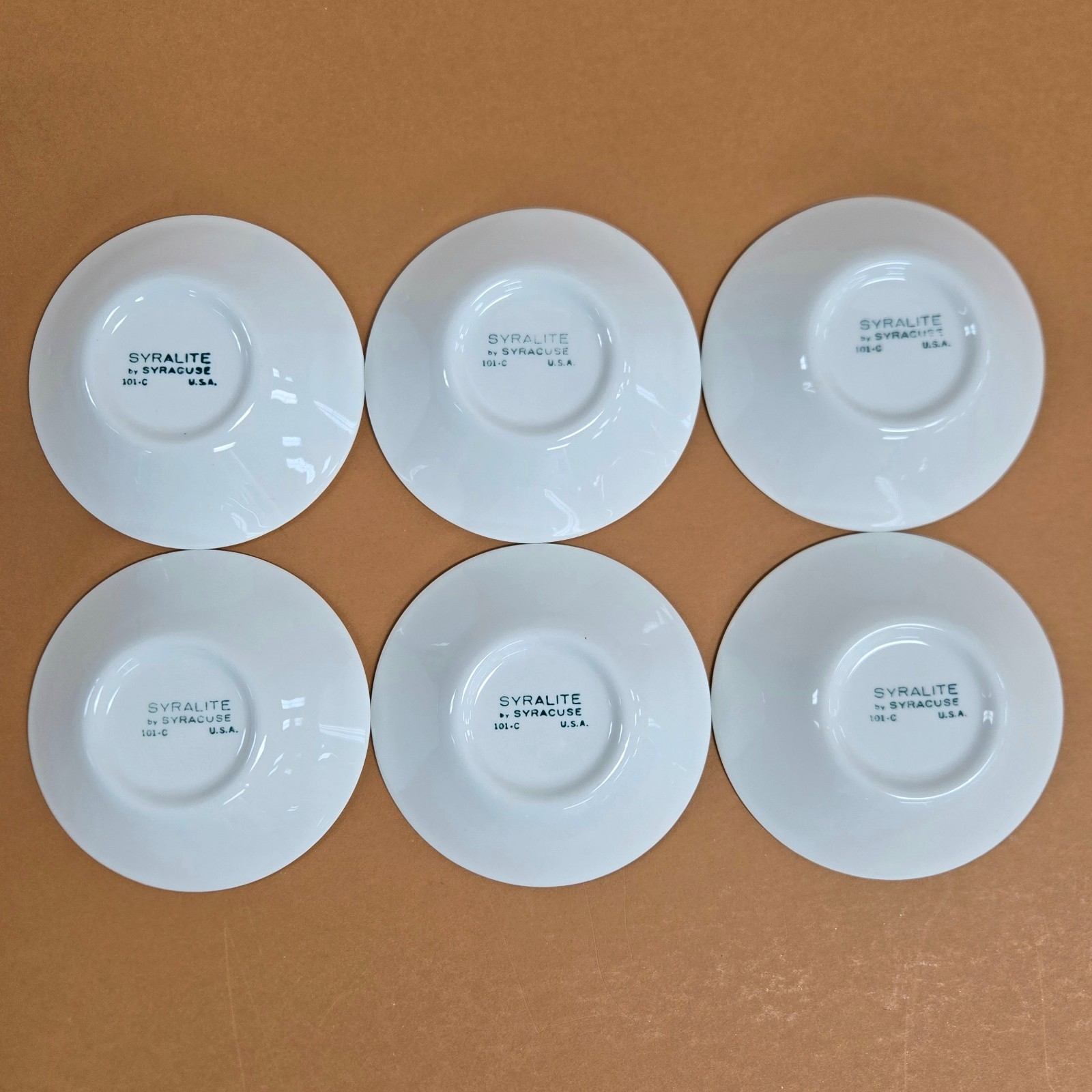 MCM Syracuse China Syralite SY1083 Olive Green Filagree FRUIT BOWLS~ Set Of 6