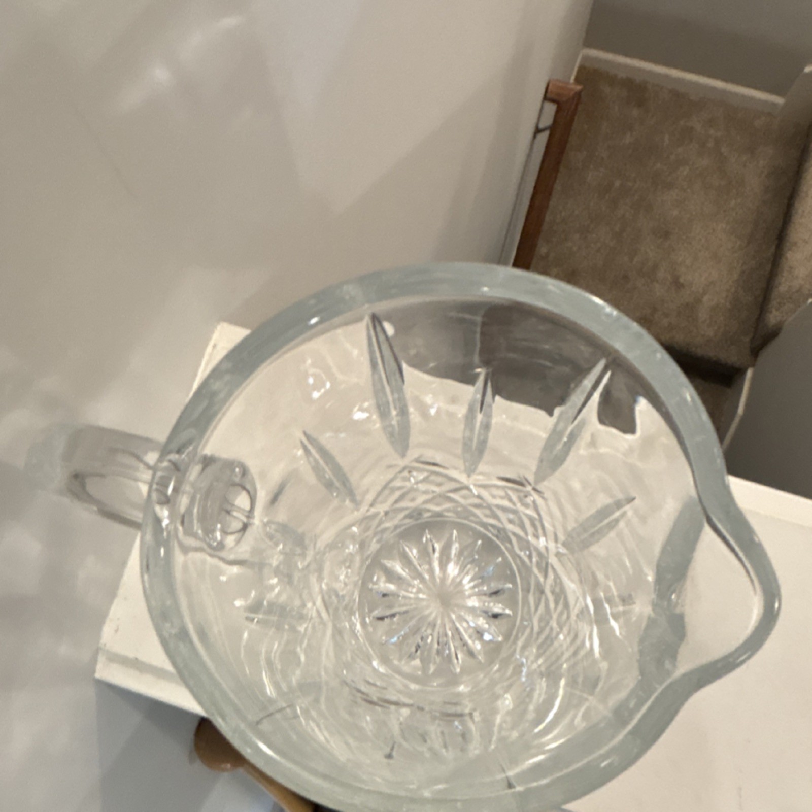 Marquis by Waterford Markham Hand Blown Cut Glass Pitcher Clear Etched Patterns