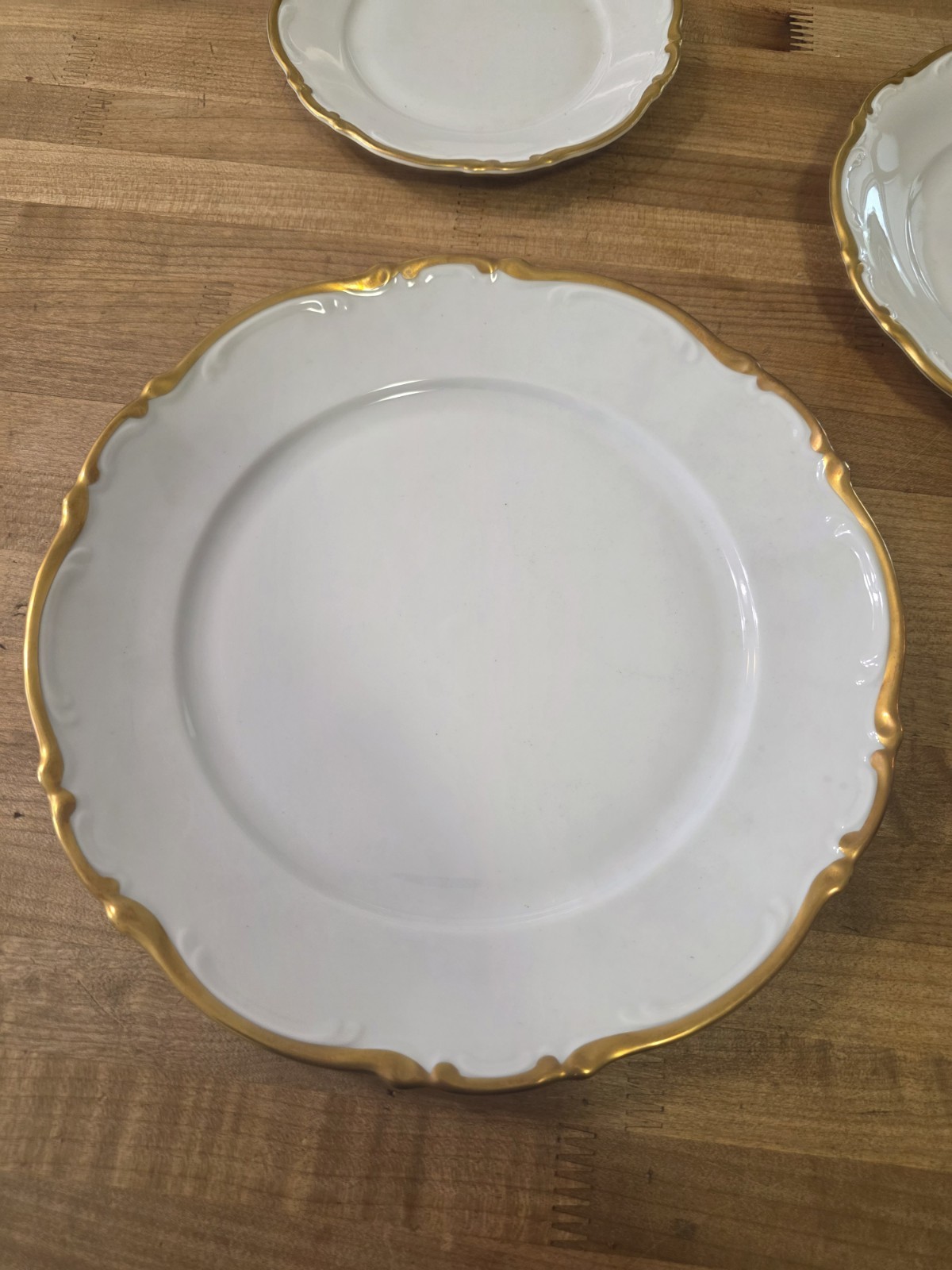 Mitterteich Golden Lark Dinner Salad Bread Plates 10.5″ 8″ 7″ Germany Bavaria