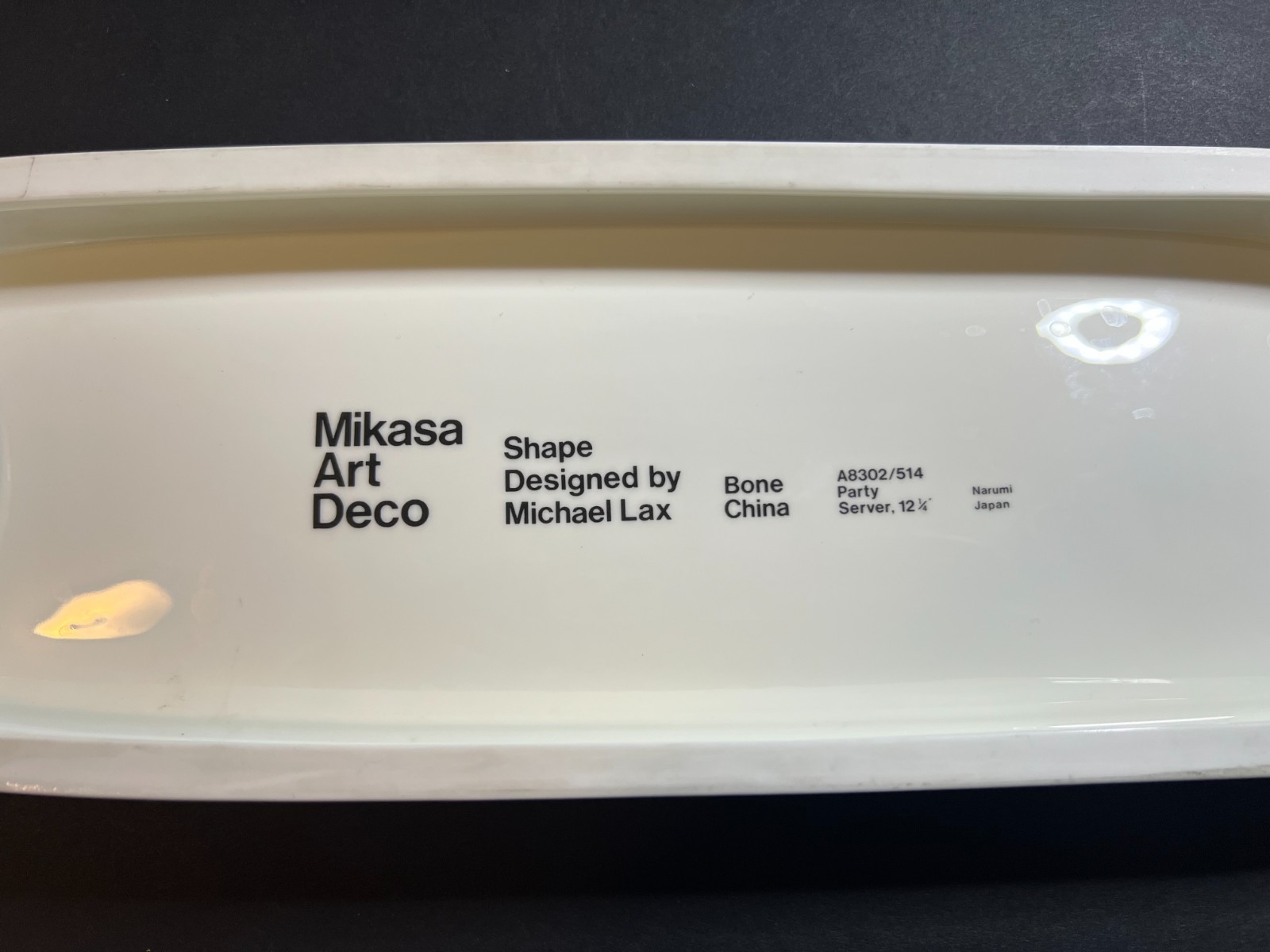 Vintage Mikasa A8302/514 Art Deco Michael Lax Bone China Tulip Party Server Dish