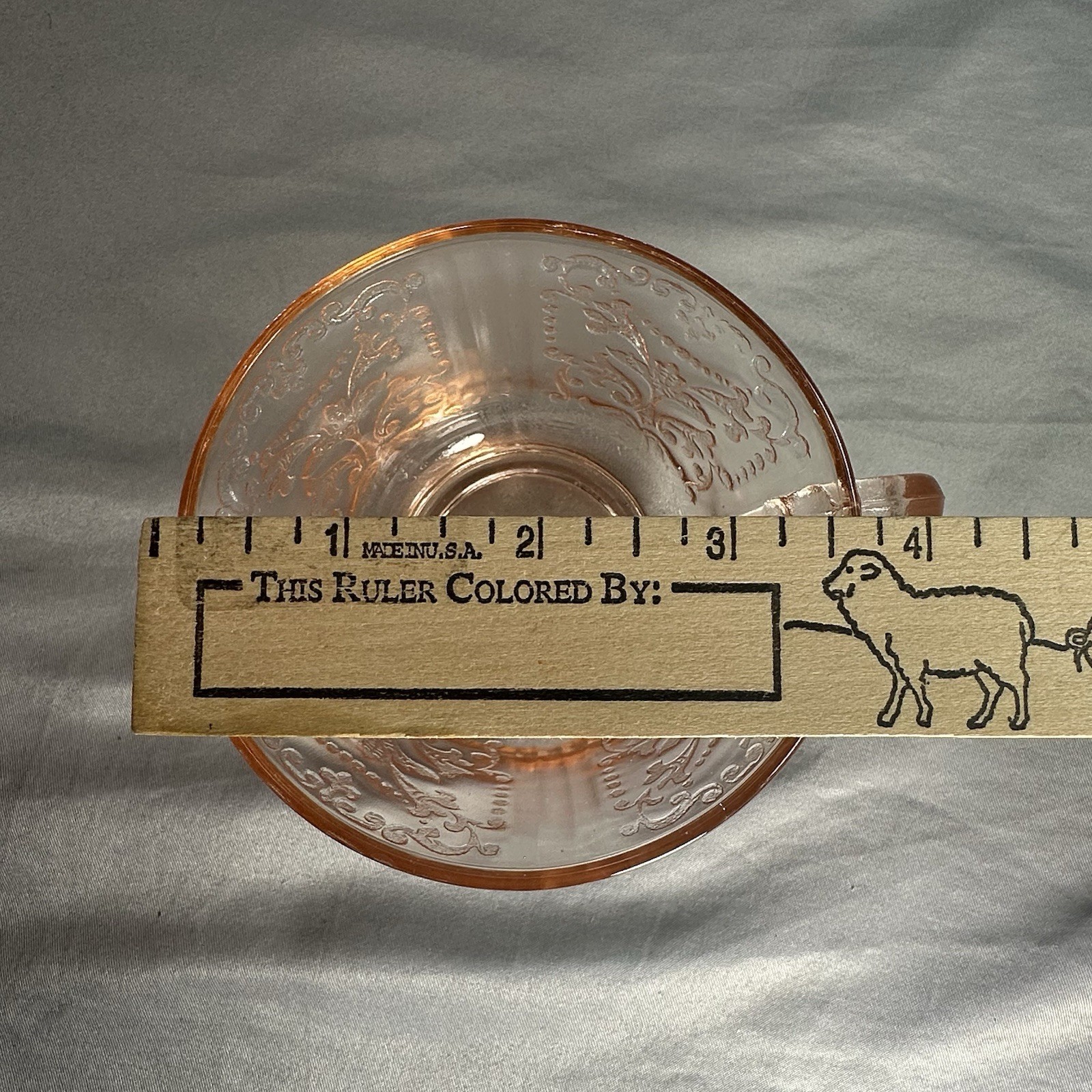 Vtg Macbeth Evans American Sweetheart Pink Depression Glass 2pc Cup Saucer Set
