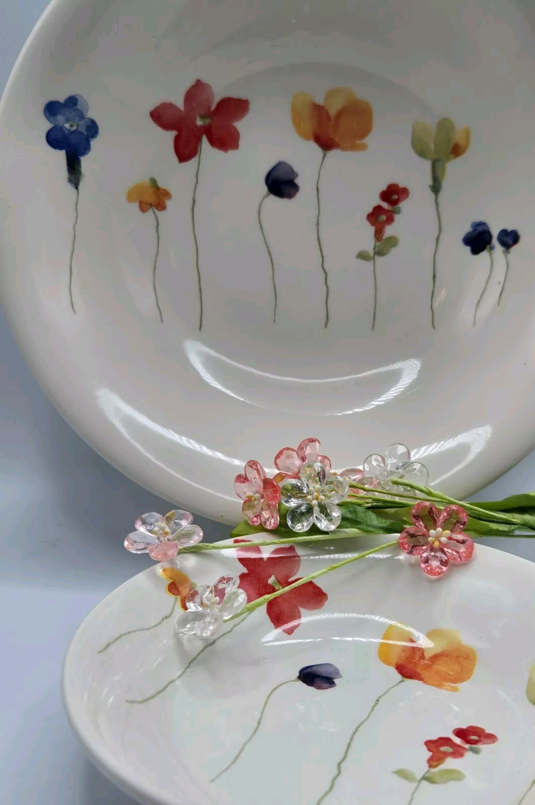 ROYAL STAFFORD Burslem S/2 Serving Bowls Heart of the Potteries England Flowers