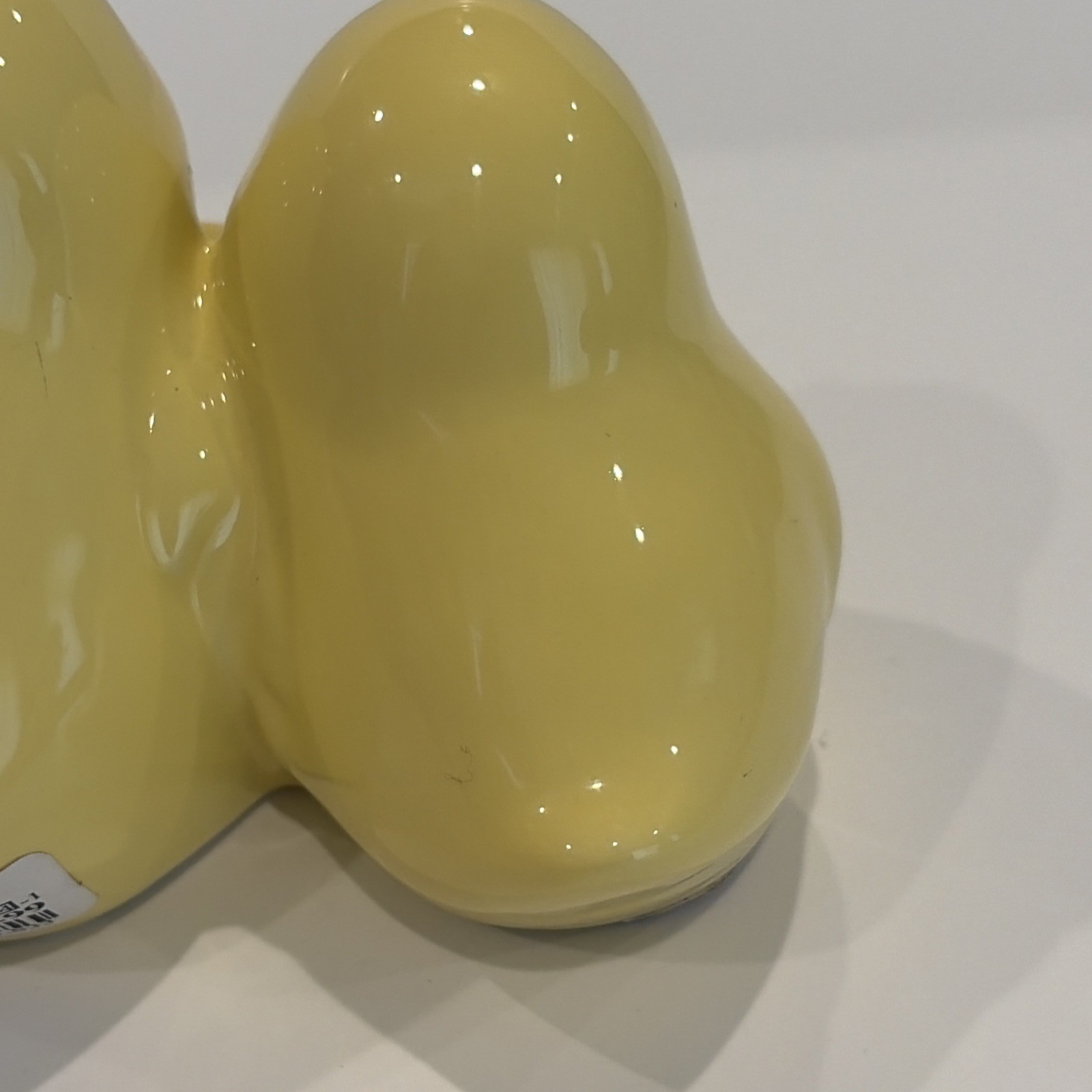 Rae Dunn HAPPY SPRING Yellow Ceramic Chick Egg Holder CHIPPED Easter Decor