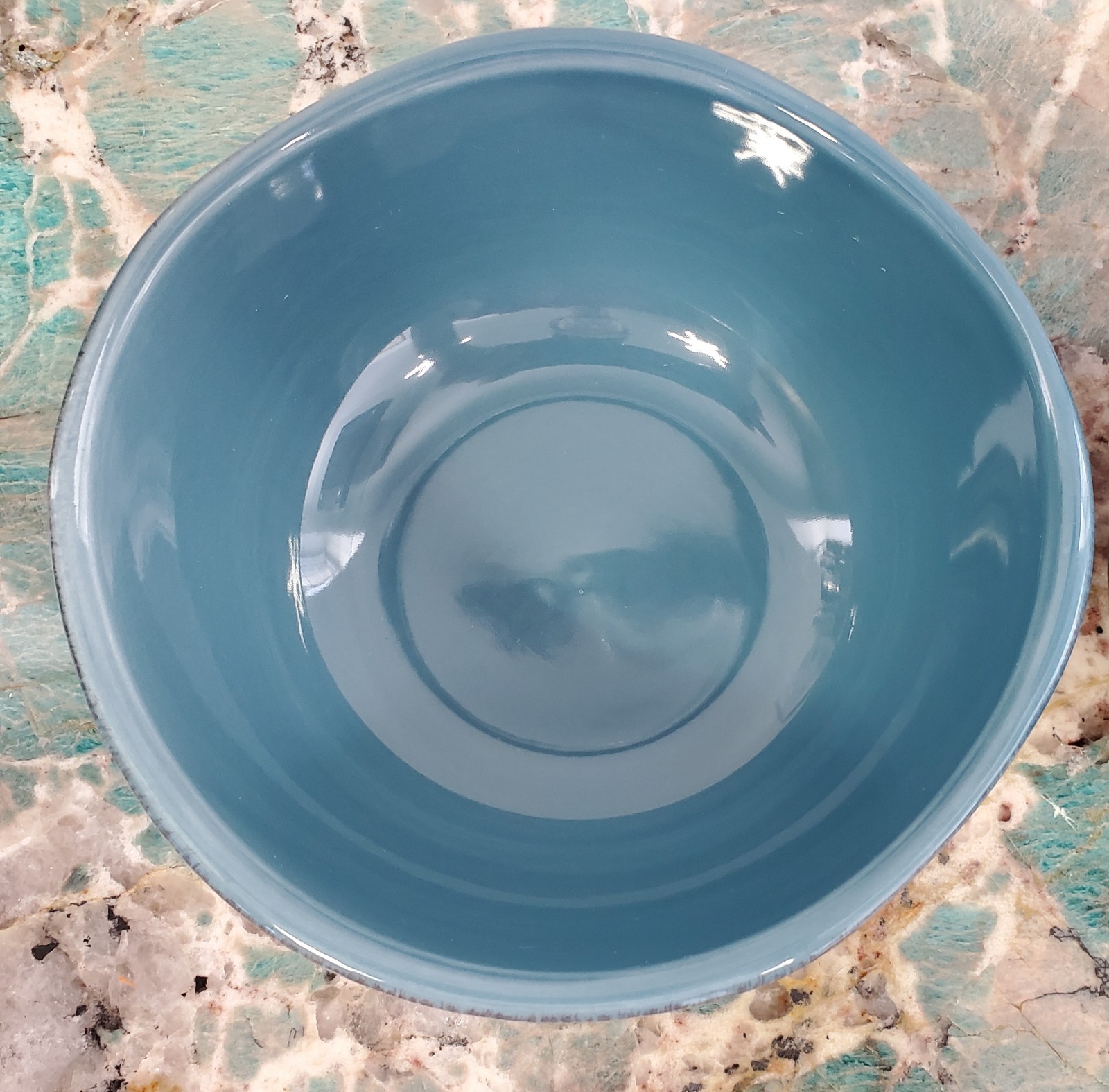 2 Pier 1 Earthenware Elemental Smoke Blue Cereal Soup Bowls Bowl Free-Form Shape