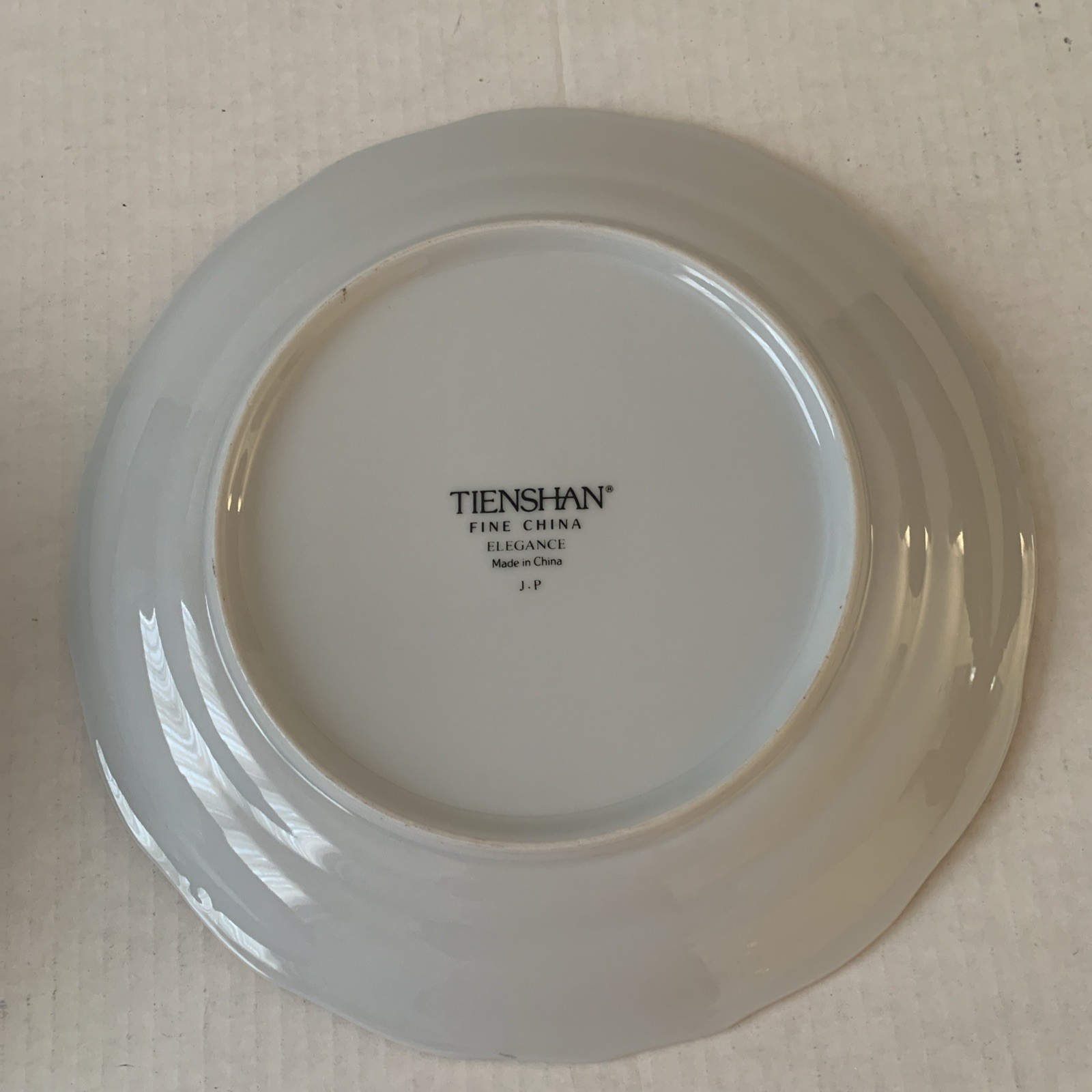 Set of 15 white Tienshan Fine China Elegance Gold Trimmed Embossed Plates EUC