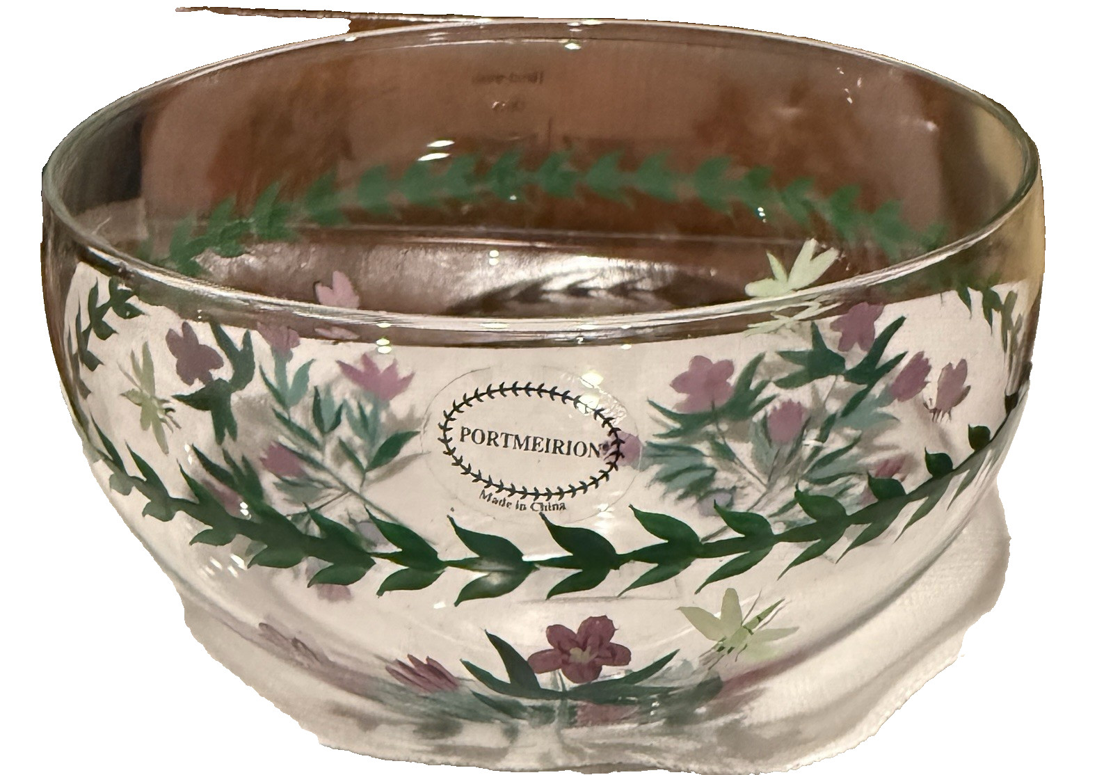 Portmeirion Botanic Garden 4 Glass SALAD BOWLS NIB