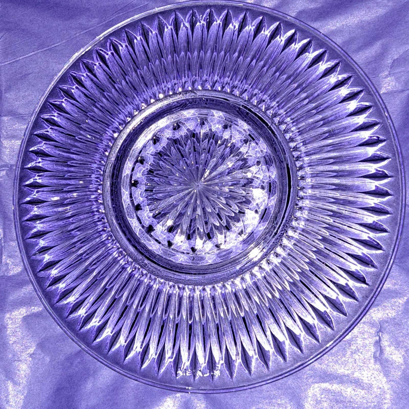 Vintage Lot of 9 + 1 KIG Malaysia Glass Dessert Salad Plates Kensington Ribbed