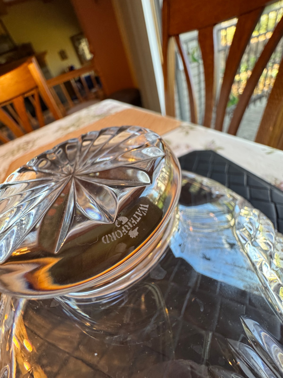 Waterford Crystal Wedding Heirloom 5″ Footed Bowl with Diamond Hearts