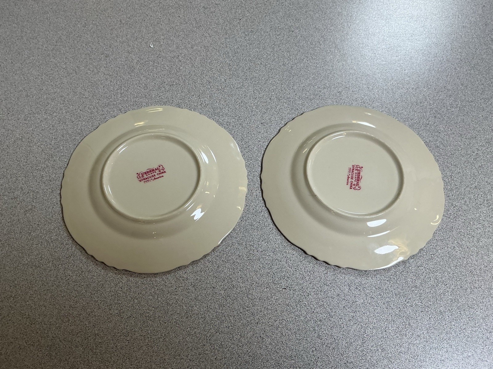 Syracuse China Victoria Set Of 8 Scalloped Bread Plates 6 1/2” Pink Rose Gold