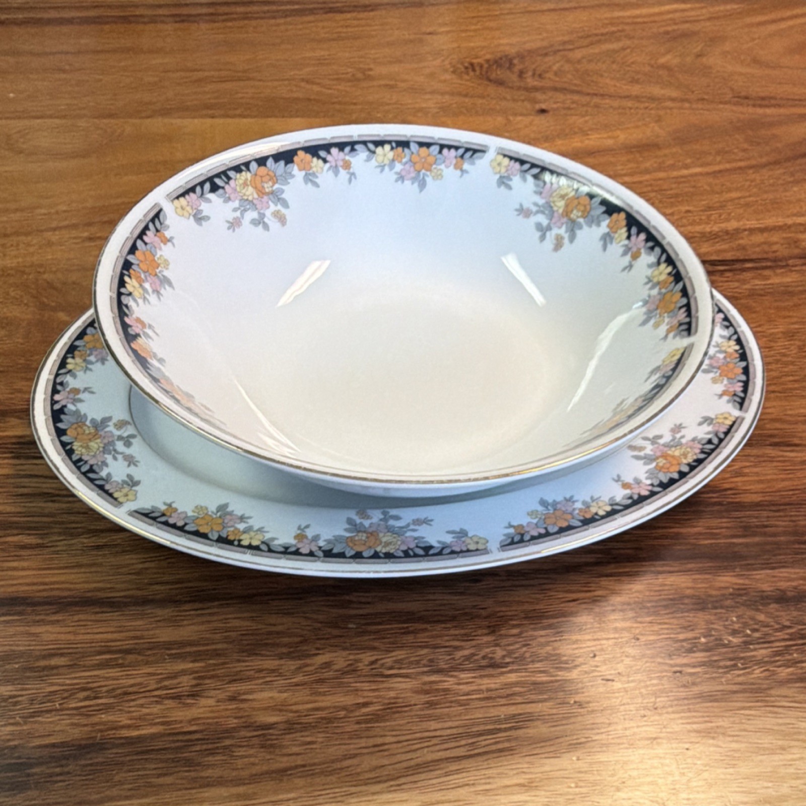 Epoch Park Manor Floral Porcelain Serving Bowl MPN 6502 Elegant Dining Japan