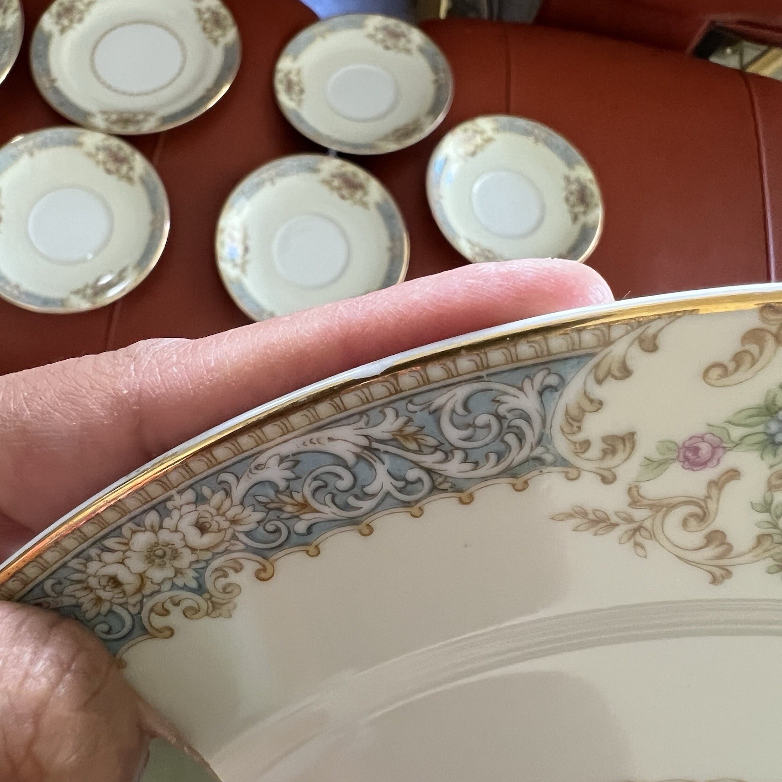 Rose China Noritake Clermont 9 Place Setting Occupied Japan Floral Scroll 84PC