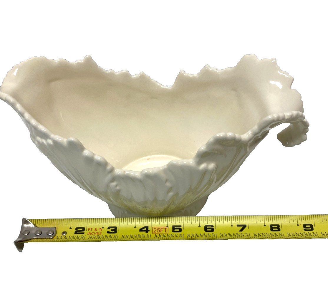 2009 Lenox 75th Anniversary Leaf Ceramic Gravy Boat Planter Ivory White – Lovely