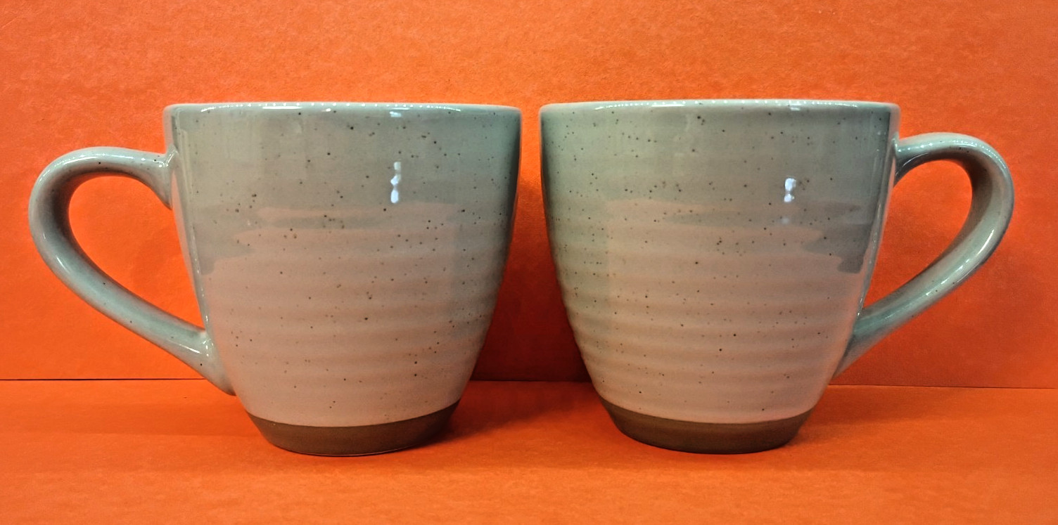 Set Of 2 Food Network Stoneware 14 Ounce Coffee Mugs / Cups